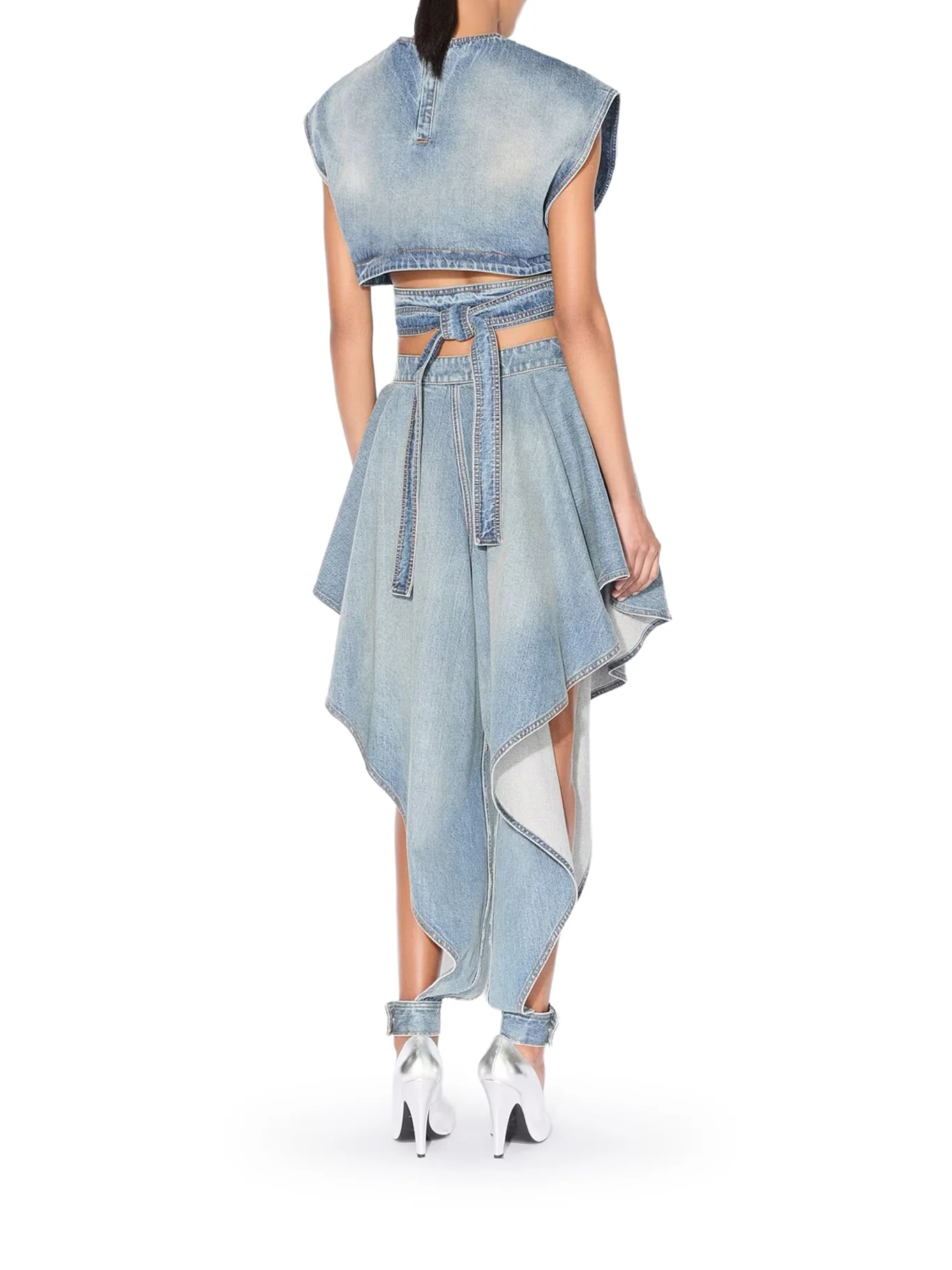 DENIM TOP WITH BELT - Image 3