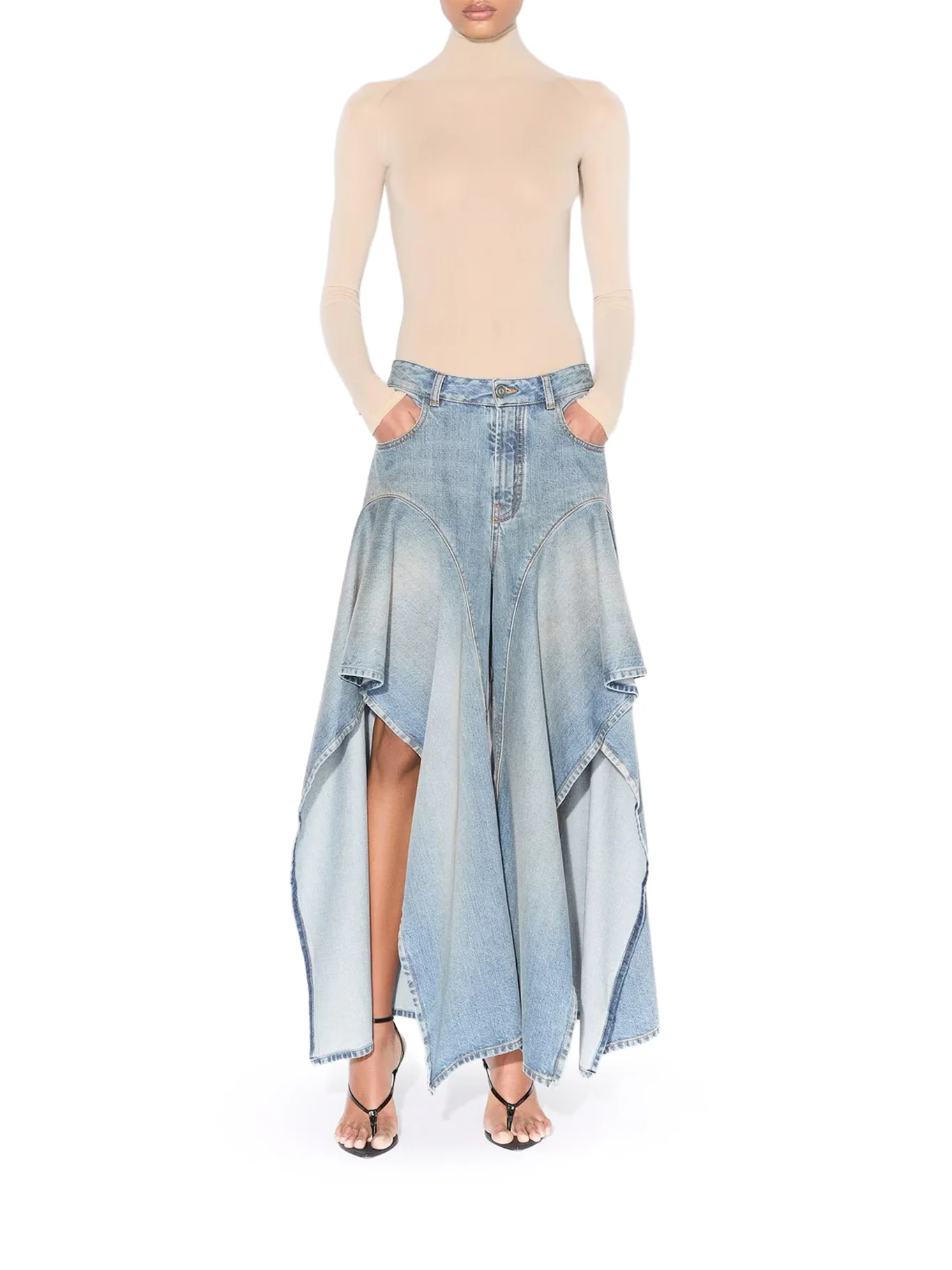 JEANS WITH FADED RUFFLES - Image 2