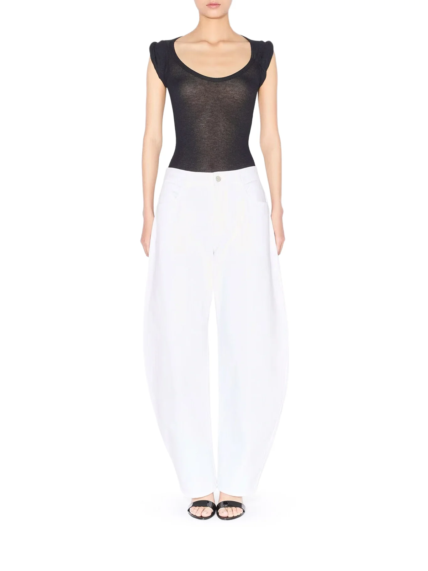 LOW-WAISTED ROUNDED JEANS - Image 2