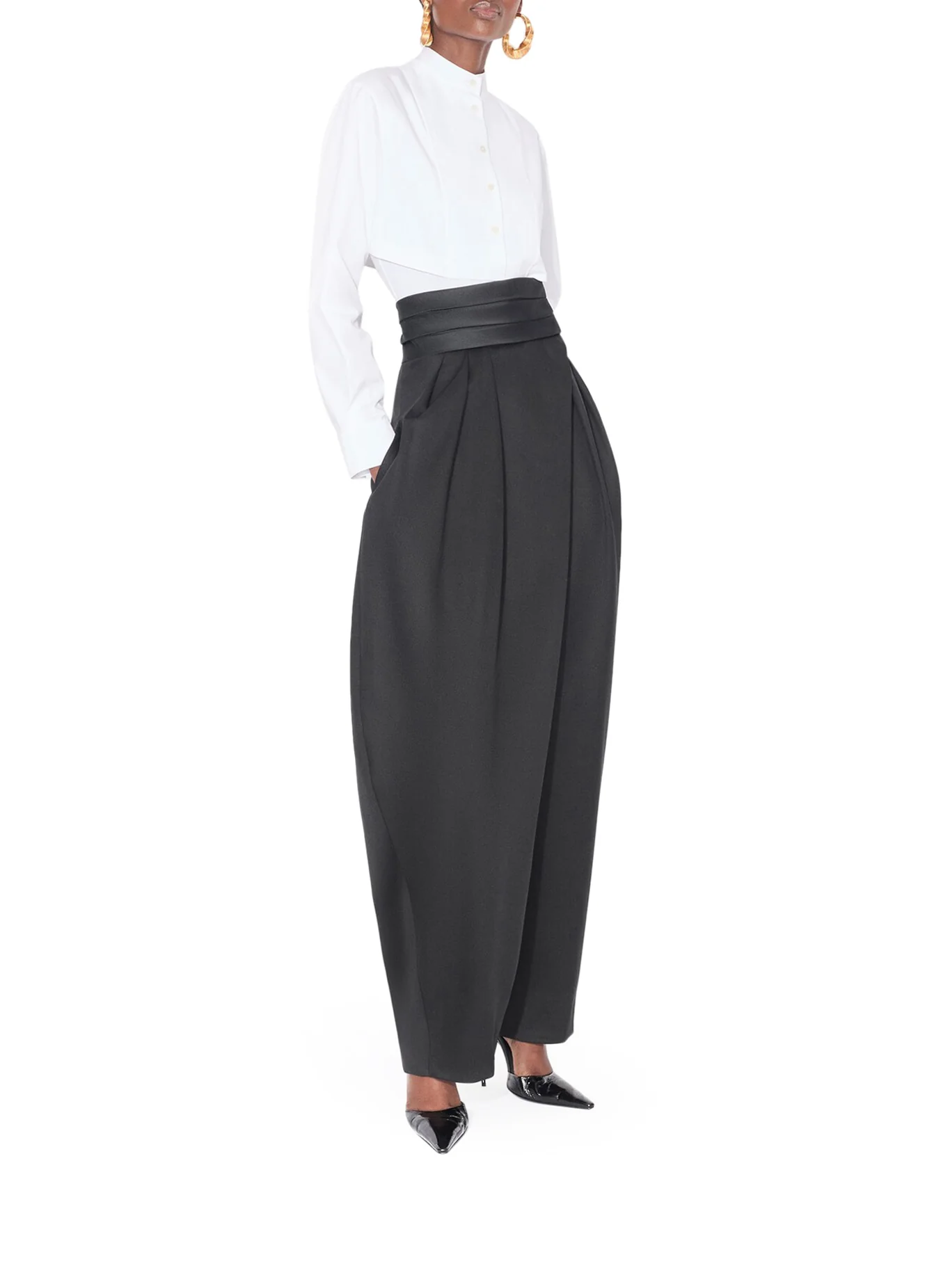 ROUNDED WOOL TUXEDO TROUSERS - Image 2