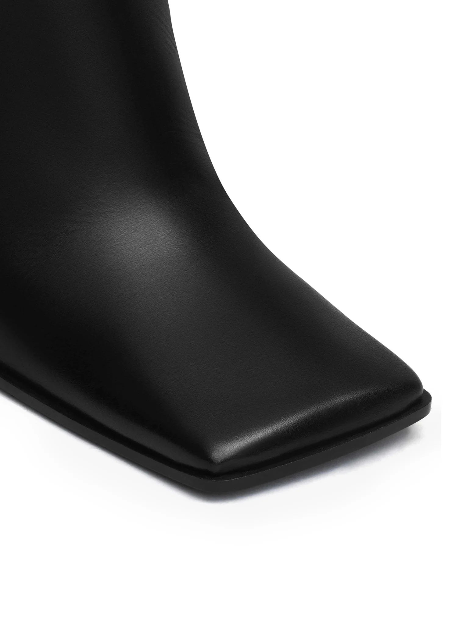 SQUARE LEATHER ANKLE BOOTS - Image 4