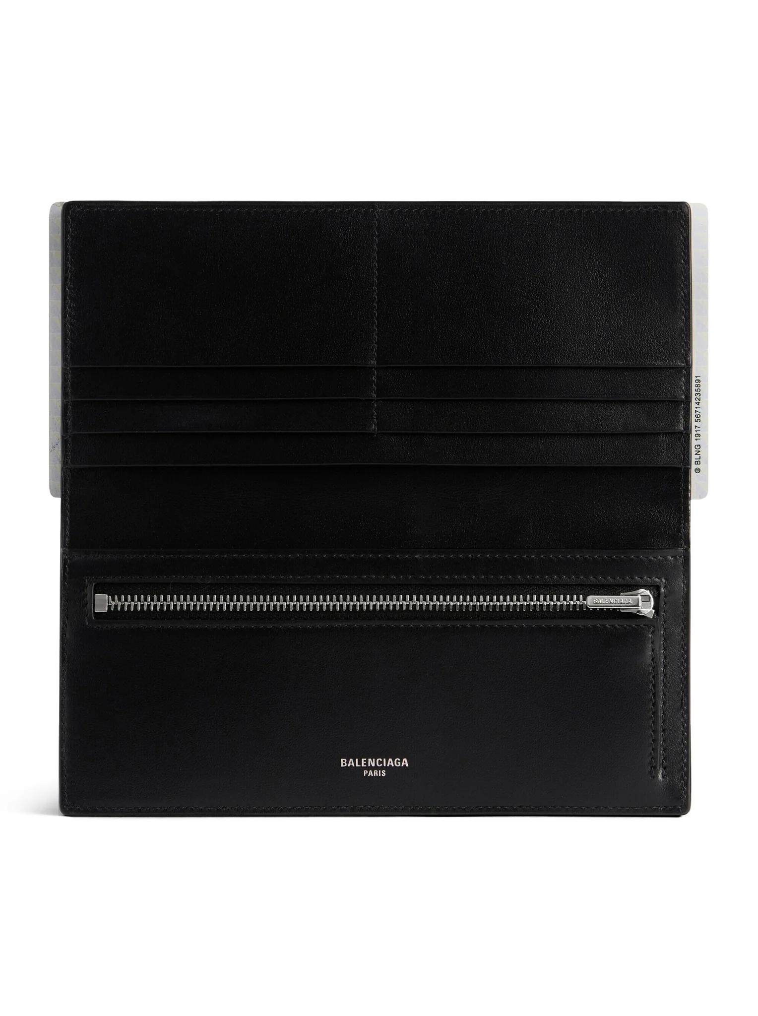 1-CARD LONG PASSPORT WALLET IN BLACK - Image 3