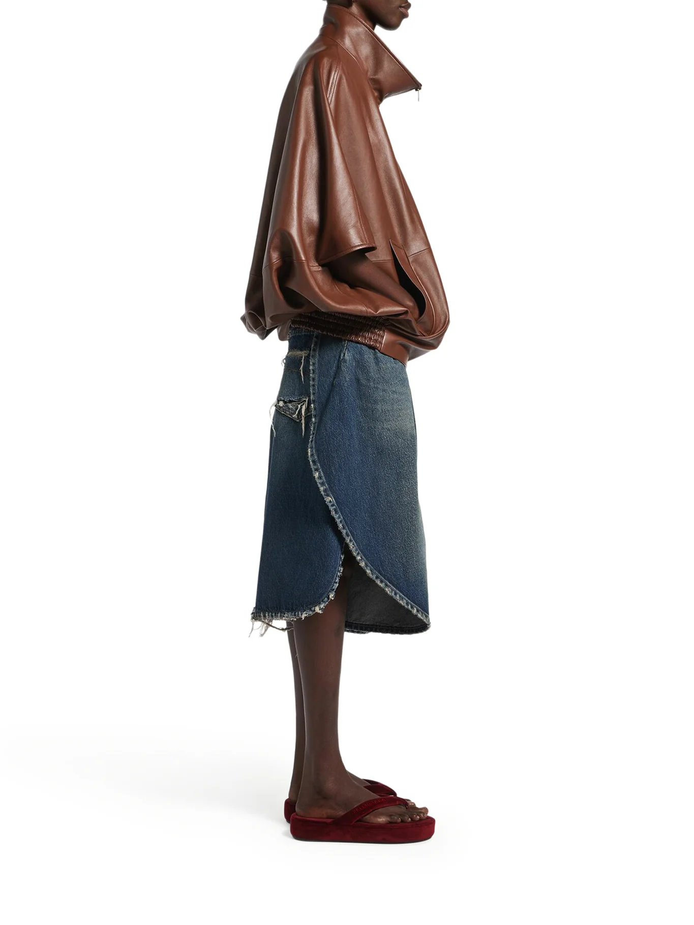 DARK OCEAN DENIM TULIP SHORTS - Image 3