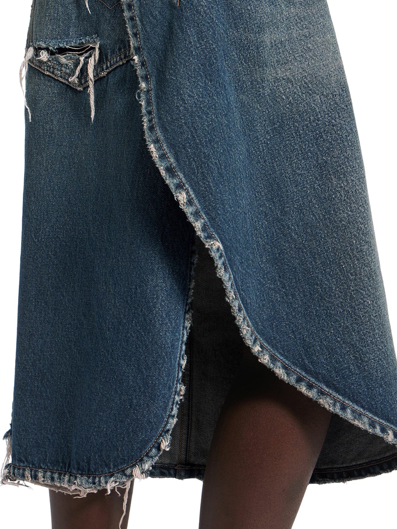 DARK OCEAN DENIM TULIP SHORTS - Image 6