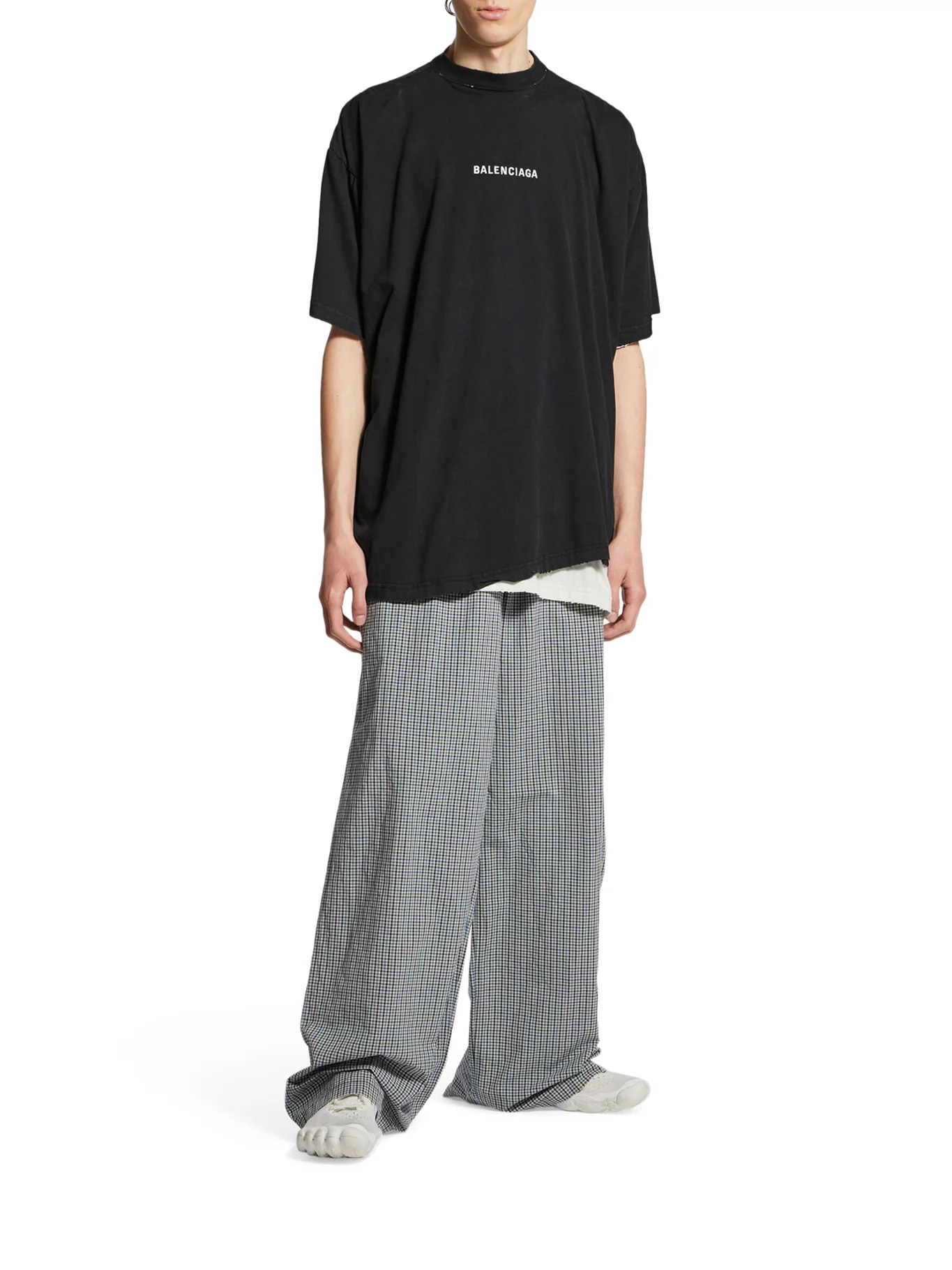 DOUBLE BACK T-SHIRT IN DÉLAVÉ BLACK - Image 2