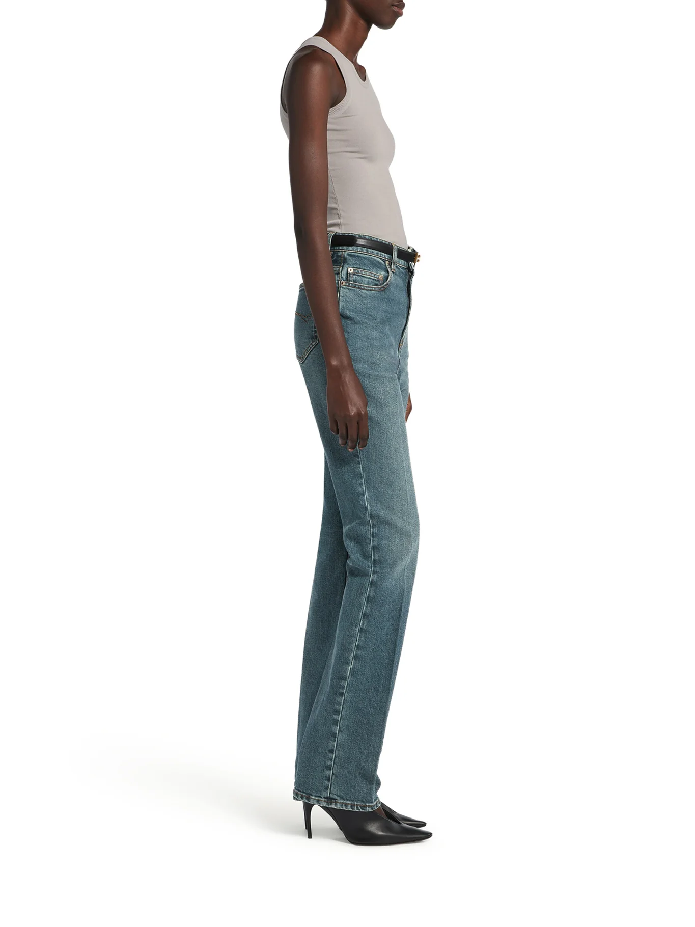 HIGH-WAISTED JEANS IN VINTAGE BLUE - Image 4