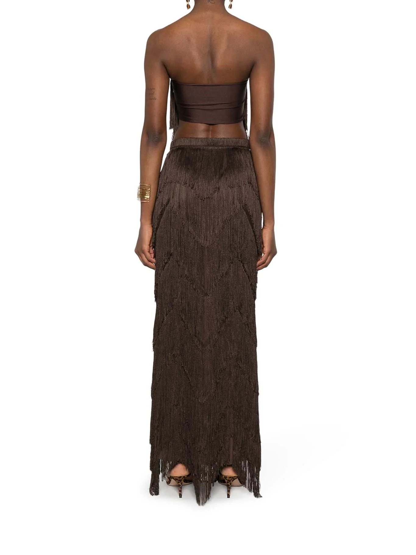 DARA LONG SKIRT WITH FRINGES - Image 3