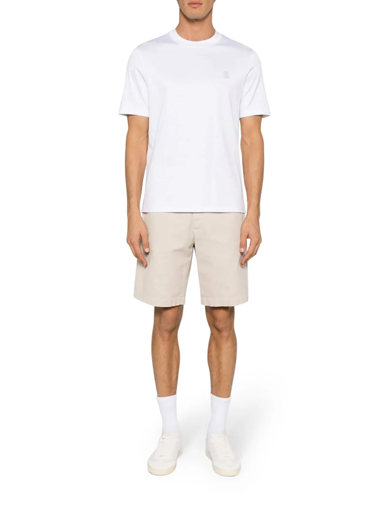 COTTON T-SHIRT WITH CONTRASTING LOGO PRINT - Image 2