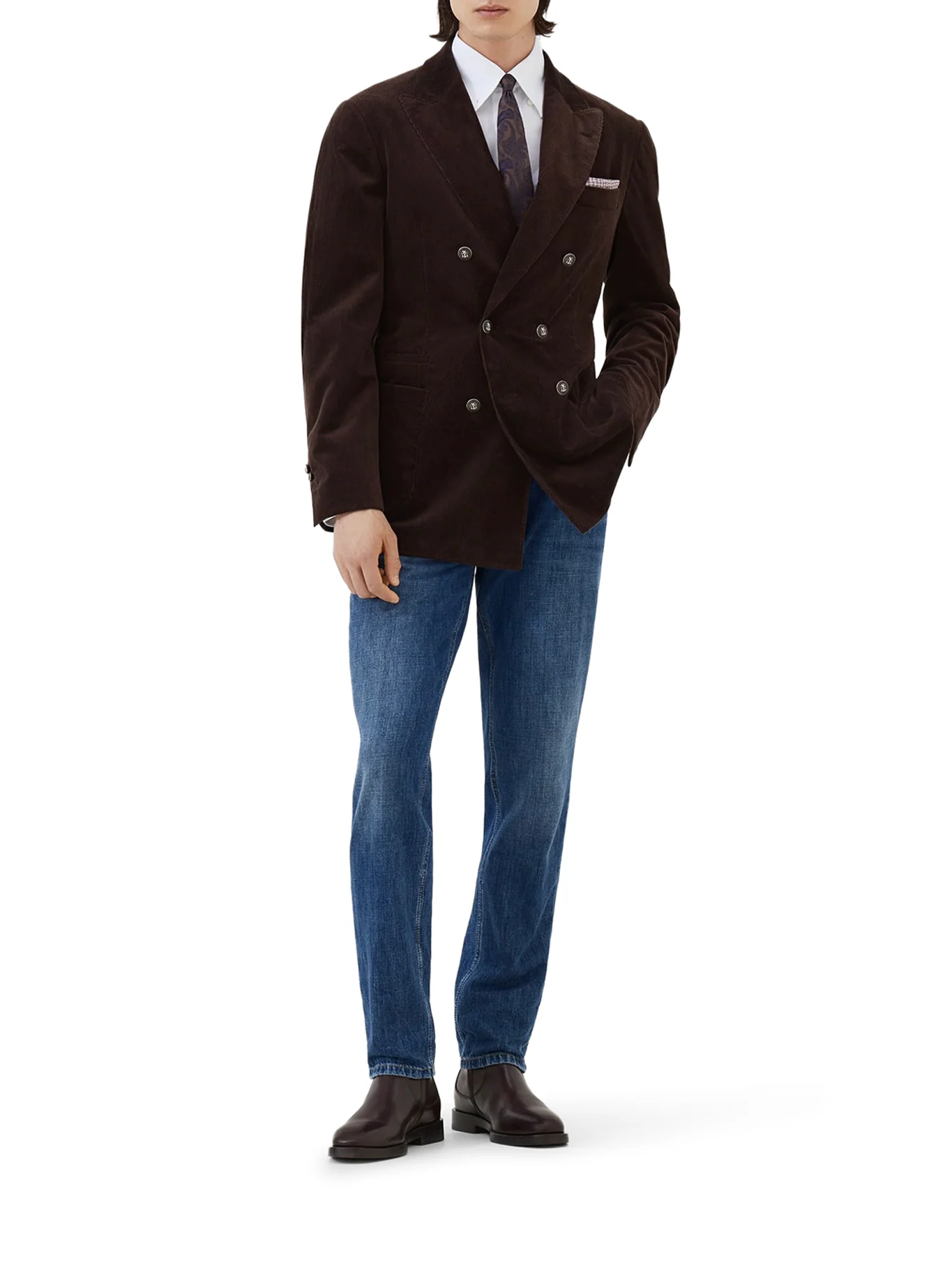TRADITIONAL FIT FIVE-POCKET TROUSERS IN LIGHTWEIGHT DENIM - Image 2