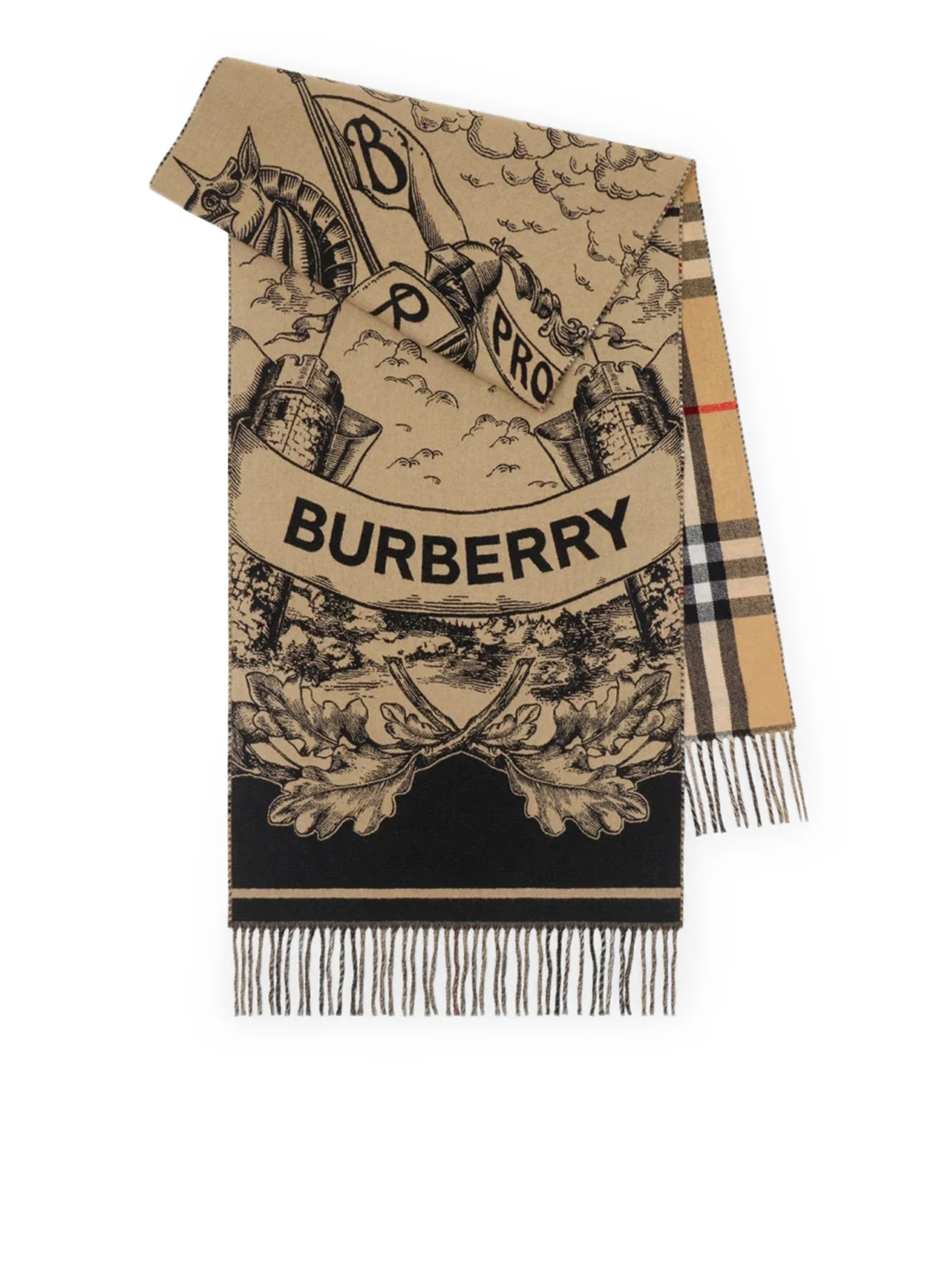 REVERSIBLE CASHMERE SCARF WITH EKD
