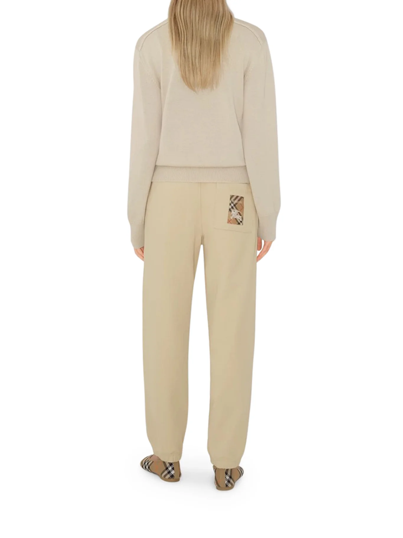 COTTON JOGGING TROUSERS WITH CHECK APPLIQUE - Image 3