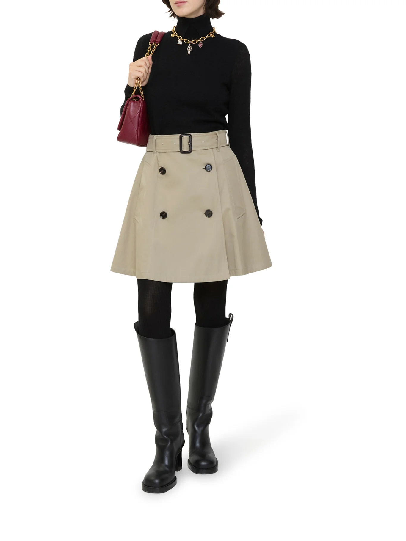 GABARDINE TRENCH MINISKIRT - Image 2