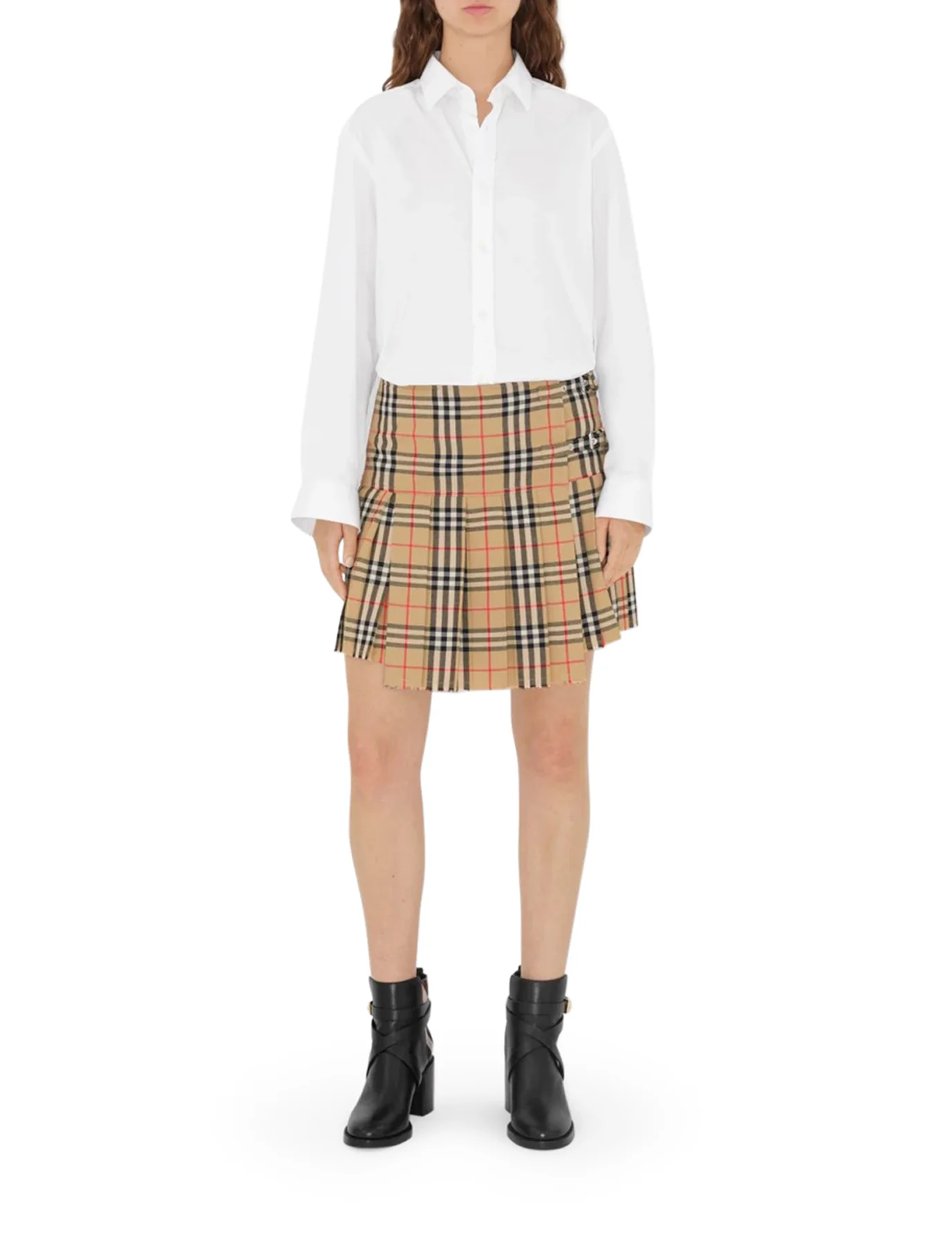 CHECK WOOL MINI KILT WITH PLEATED PLEATES - Image 2