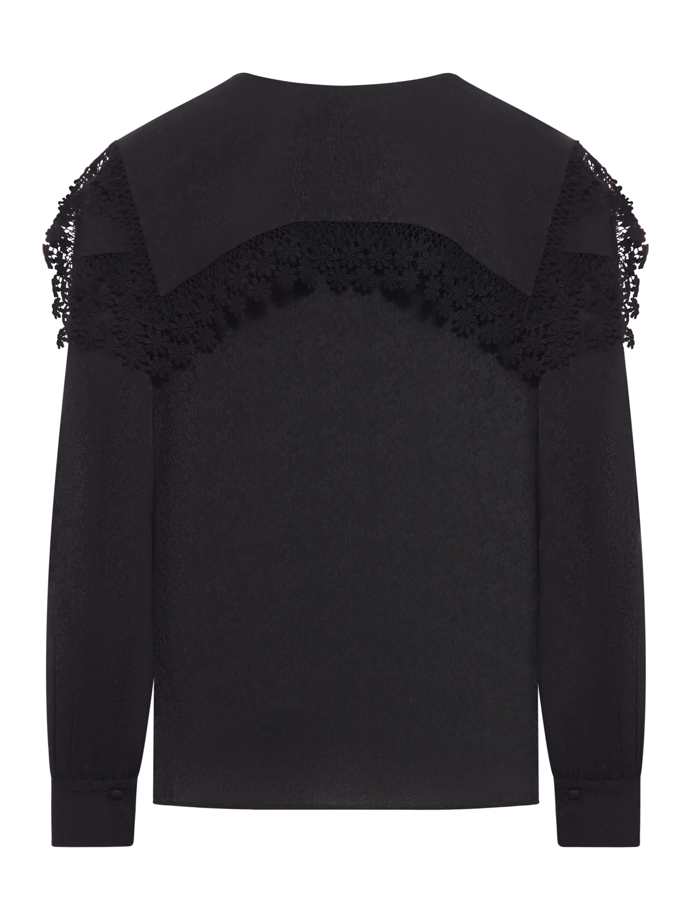 BLOUSE WITH MAXI COLLAR IN SILK JACQUARD AND LACE - Image 2