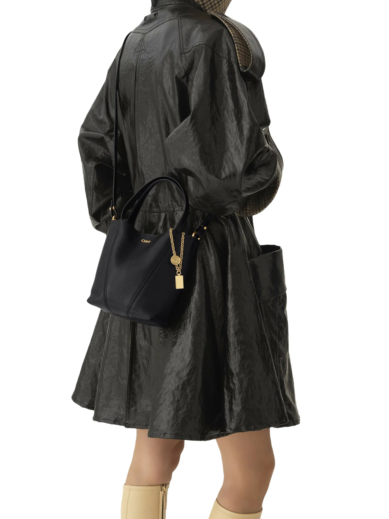 CHLOÉ SPIN SMALL TOTE BAG IN GRAINY LEATHER - Image 3