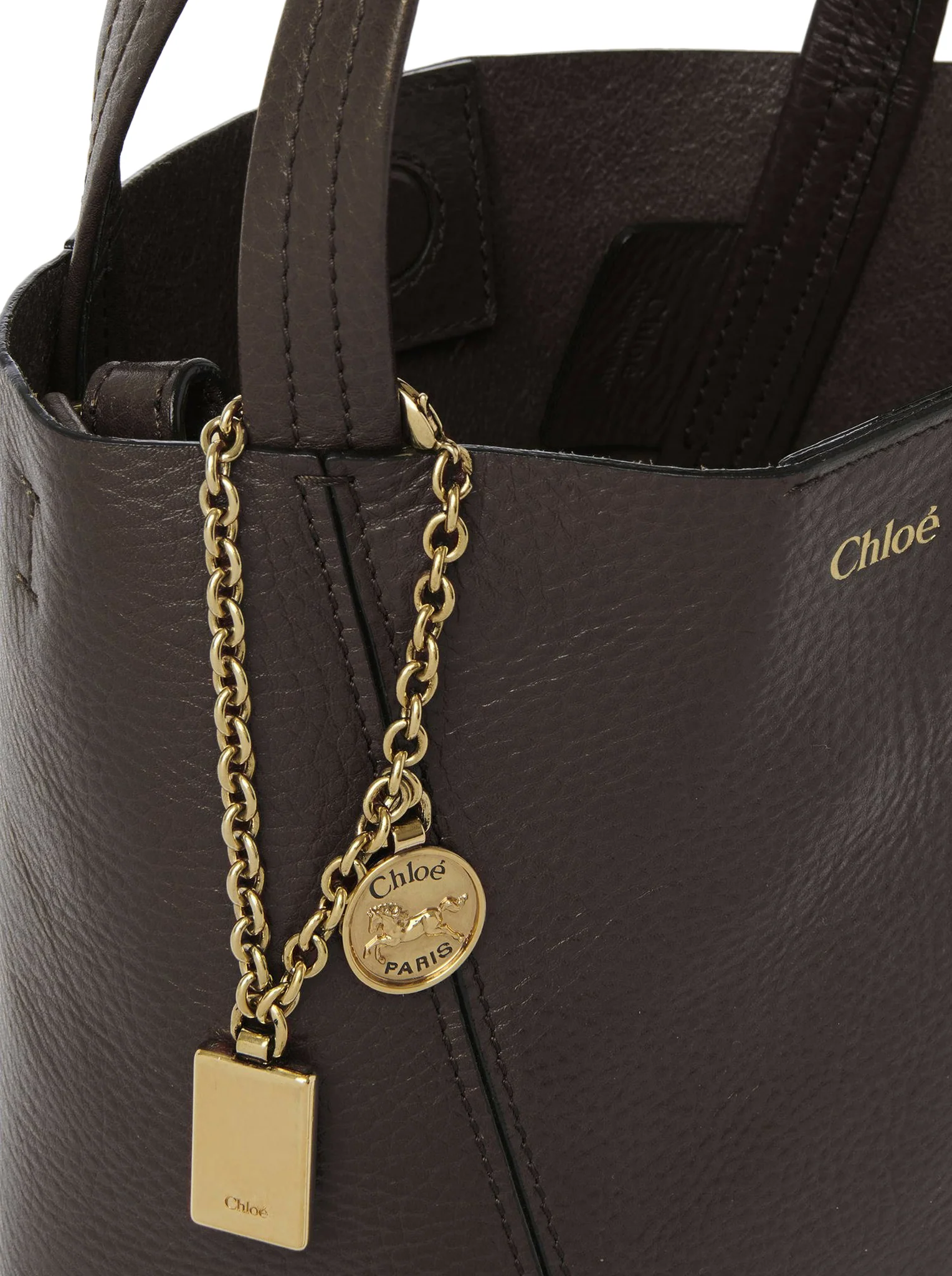 CHLOÉ SPIN SMALL TOTE BAG IN GRAINY LEATHER - Image 7