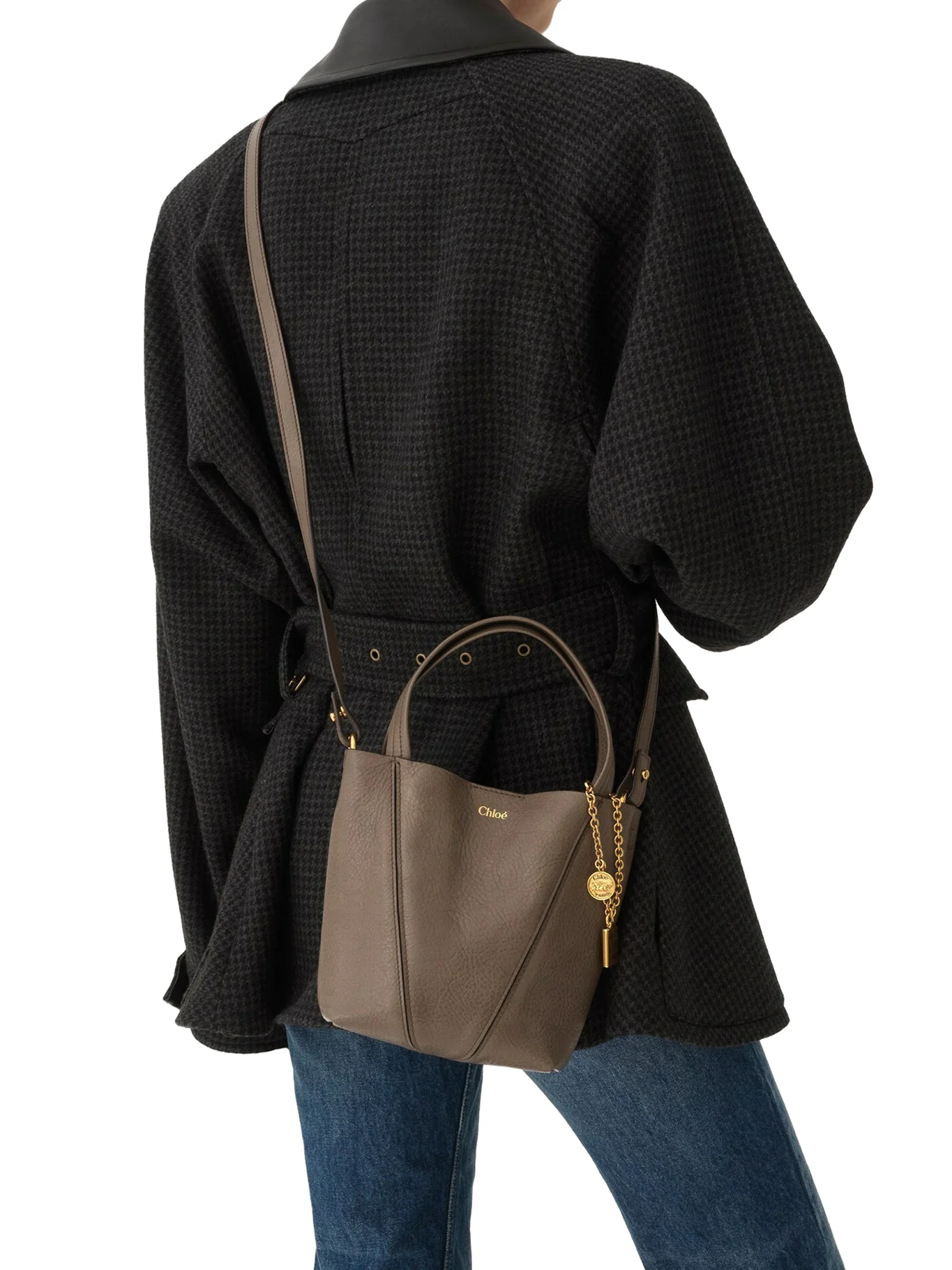 CHLOÉ SPIN SMALL TOTE BAG IN GRAINY LEATHER - Image 3