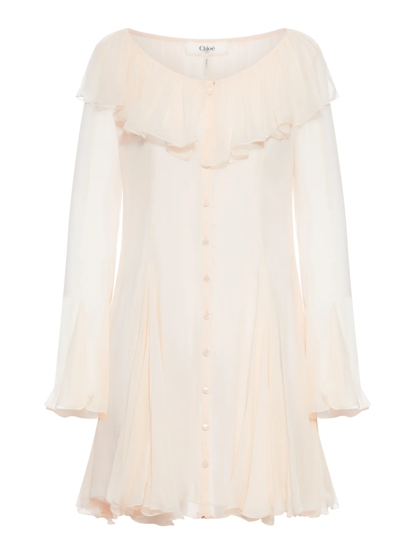 FLARED MINI DRESS WITH RUFFLES