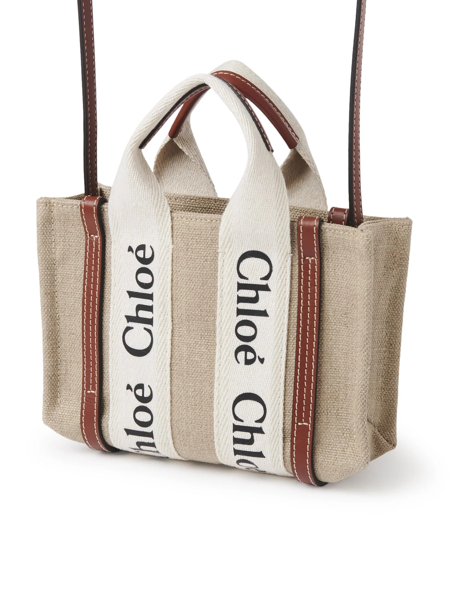 MINI WOODY LINEN TOTE BAG - Image 3