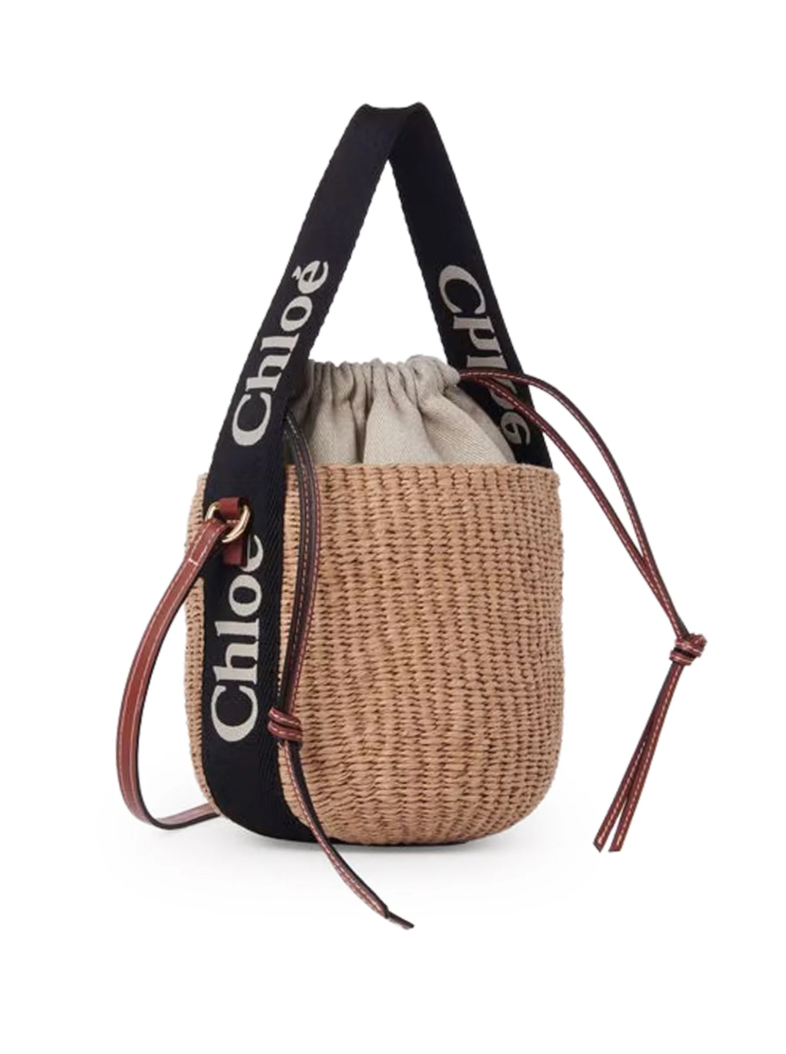 WOODY SMALL BASKET BAG IN NATURAL FIBERS