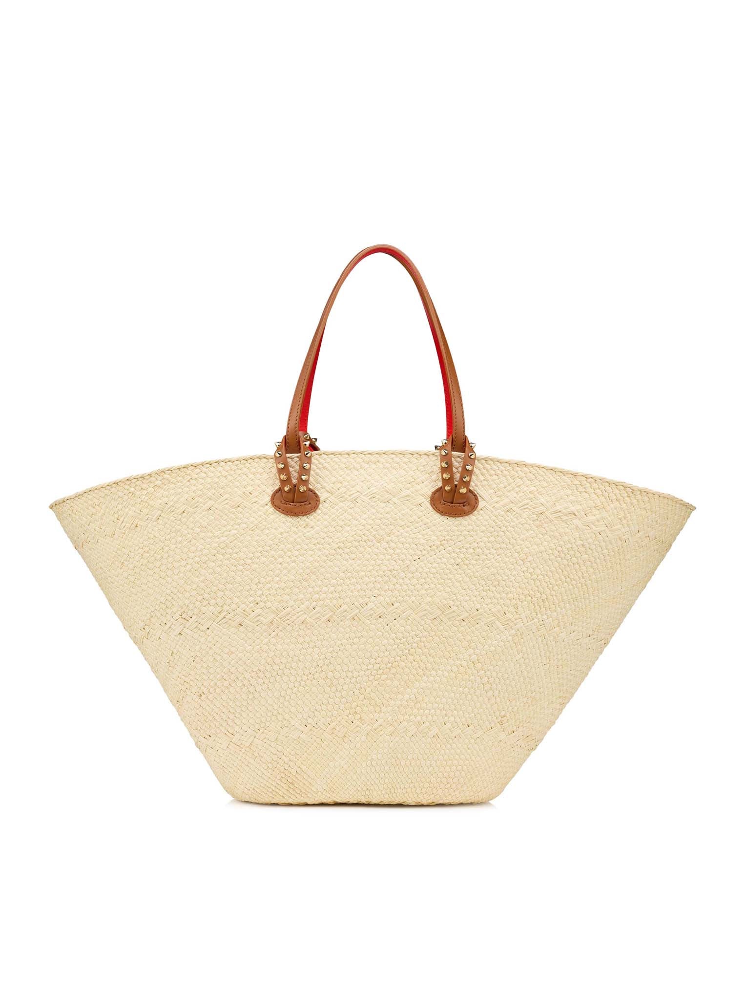 LARGE CABATA TOTE BAG IN RAFFIA AND CALFSKIN - Image 4