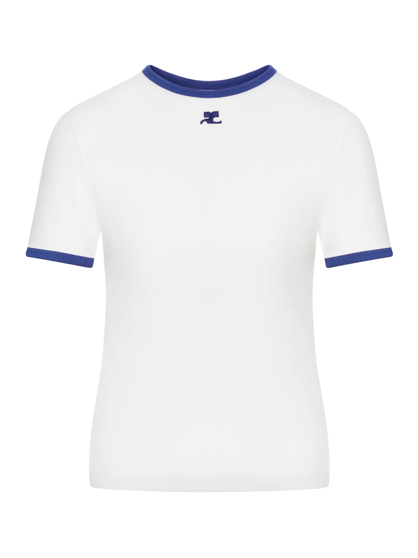 COTTON T-SHIRT WITH LOGO AND CONTRASTING PROFILES