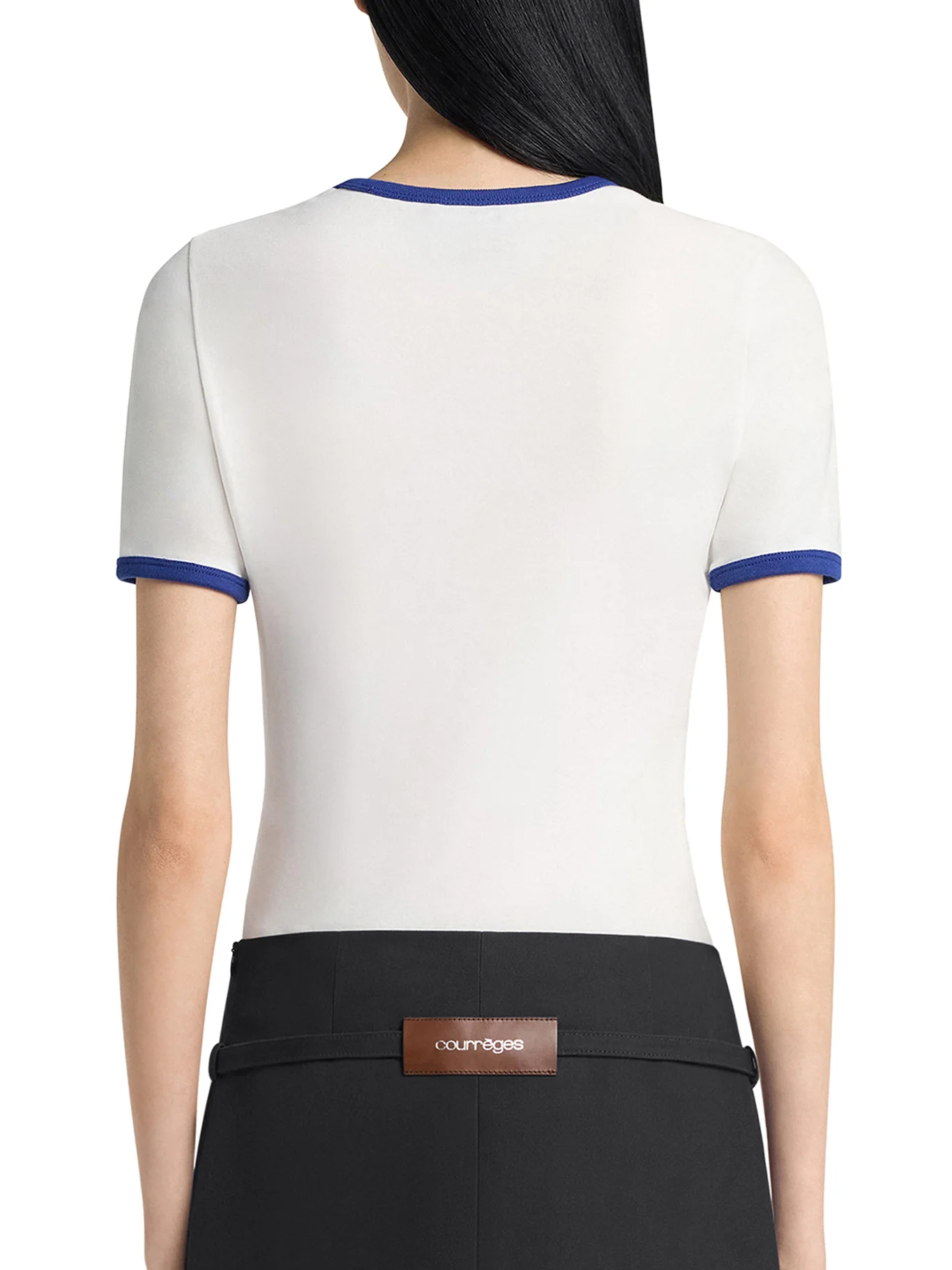 COTTON T-SHIRT WITH LOGO AND CONTRASTING PROFILES - Image 4