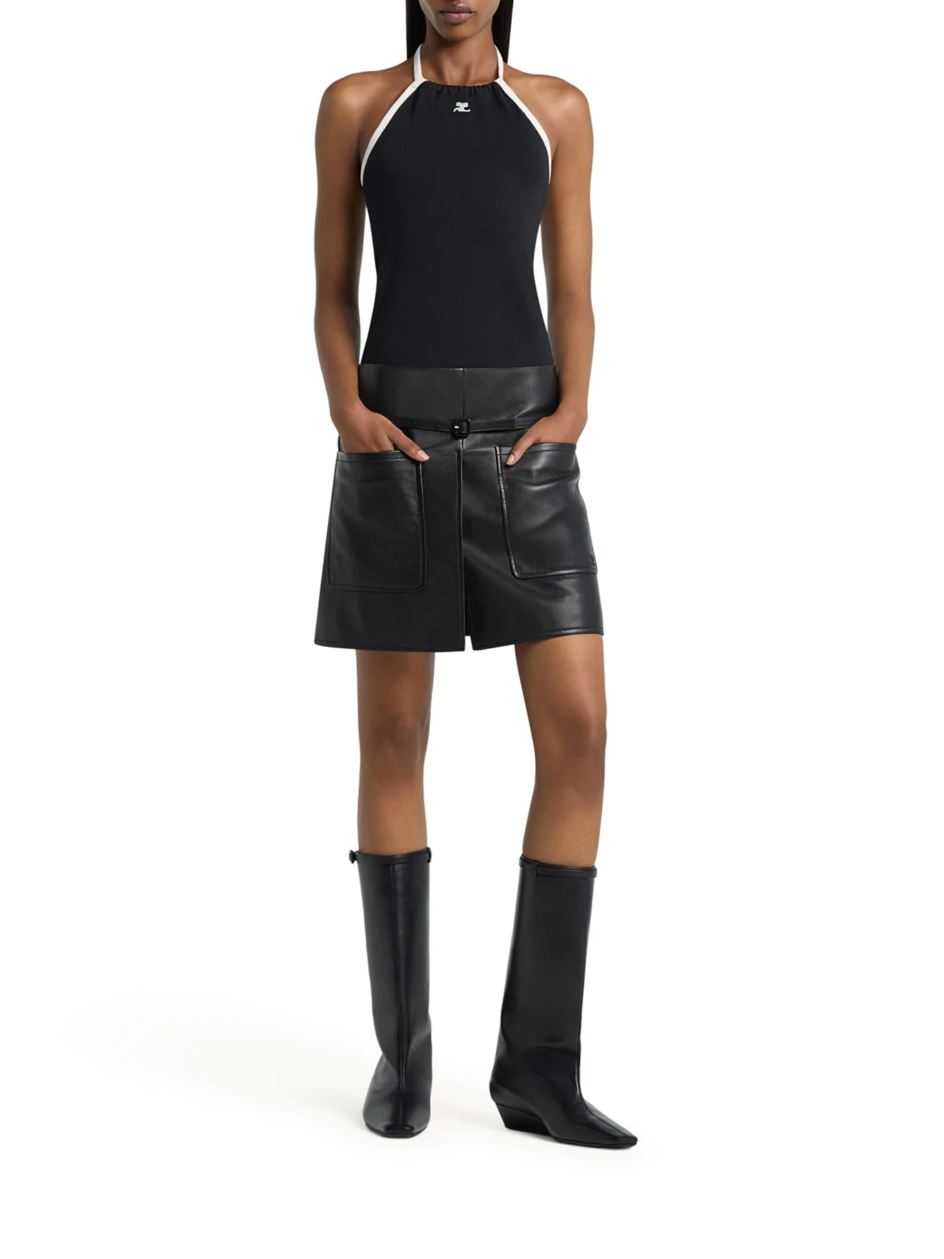 COTTON TANK TOP WITH CONTRASTING LACES - Image 2