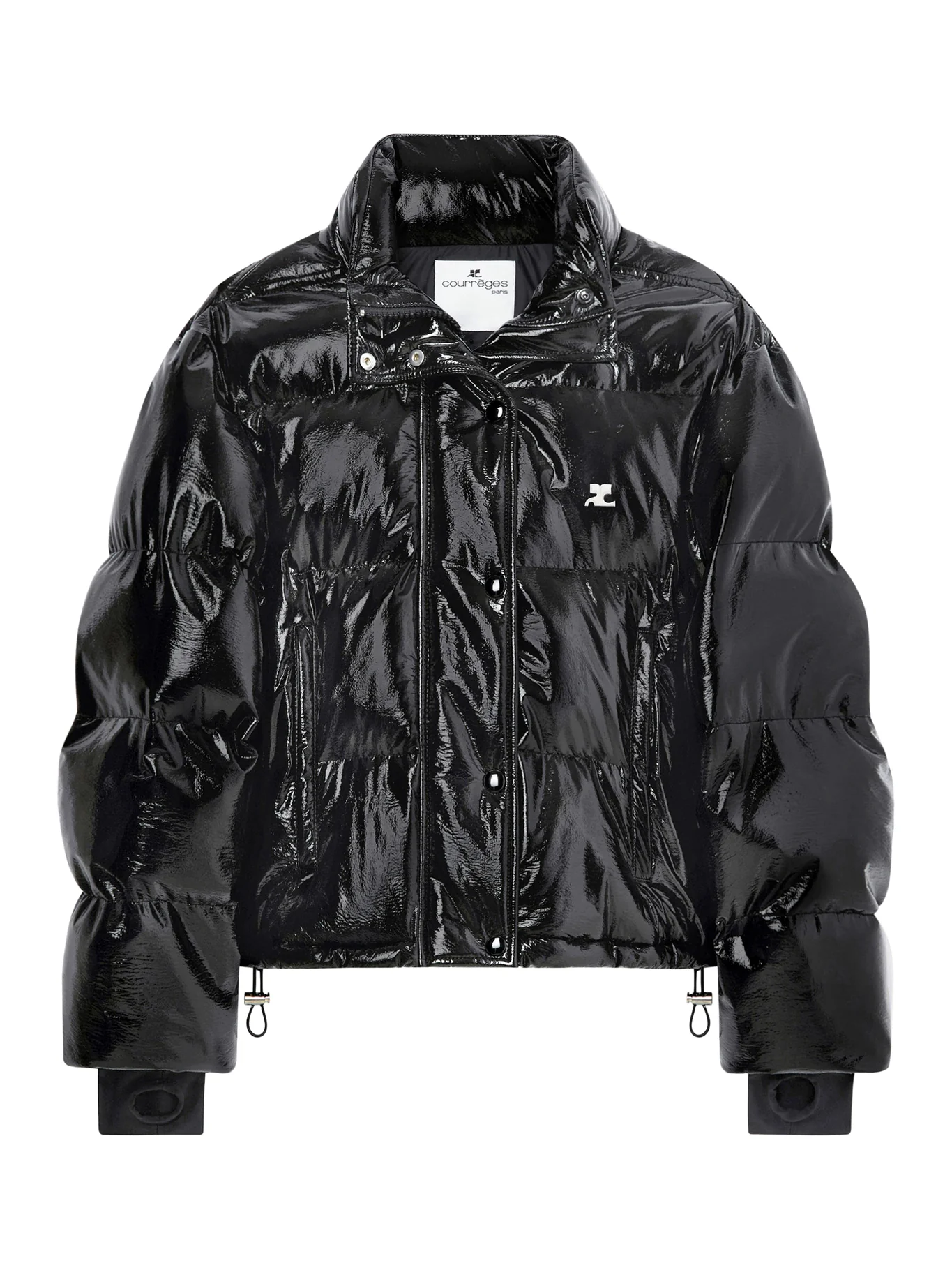 VINYL BOMBER JACKET WITH CONTRASTING EMBROIDERED AC LOGO