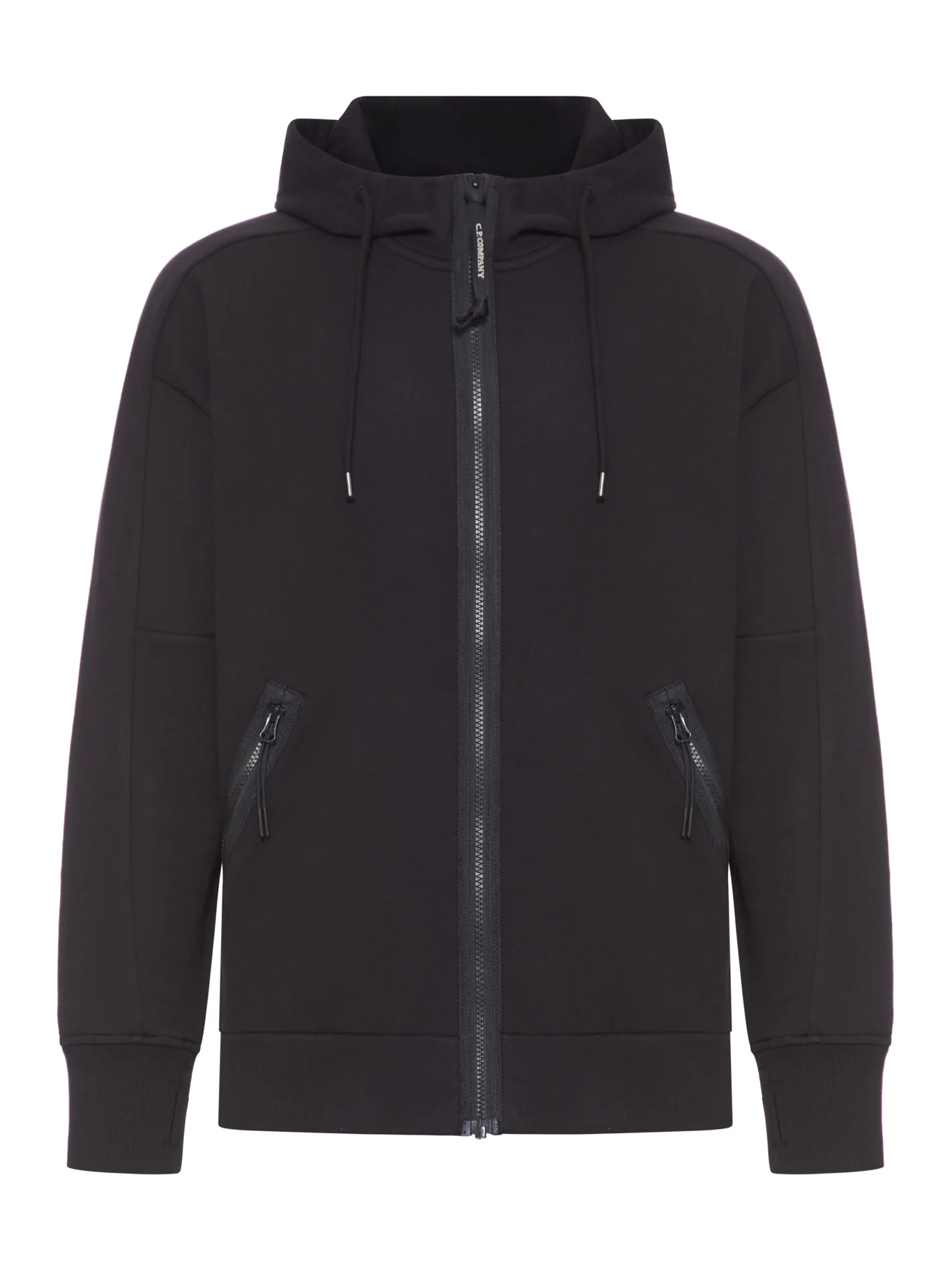 GOGGLE HOODIE IN DIAGONAL RAISED FLEECE