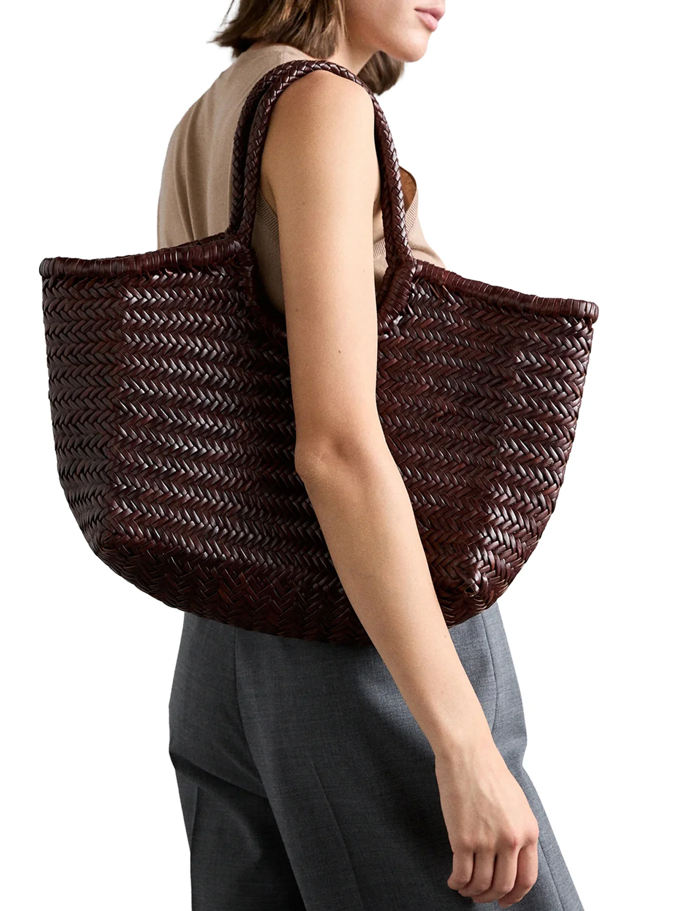NANTUCKET BIG TOTE BAG IN WOVEN LEATHER - Image 2