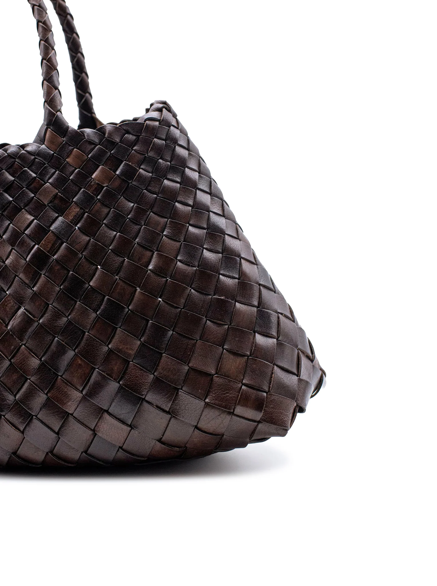 SANTA CROCE SMALL BROWN LEATHER BAG - Image 5