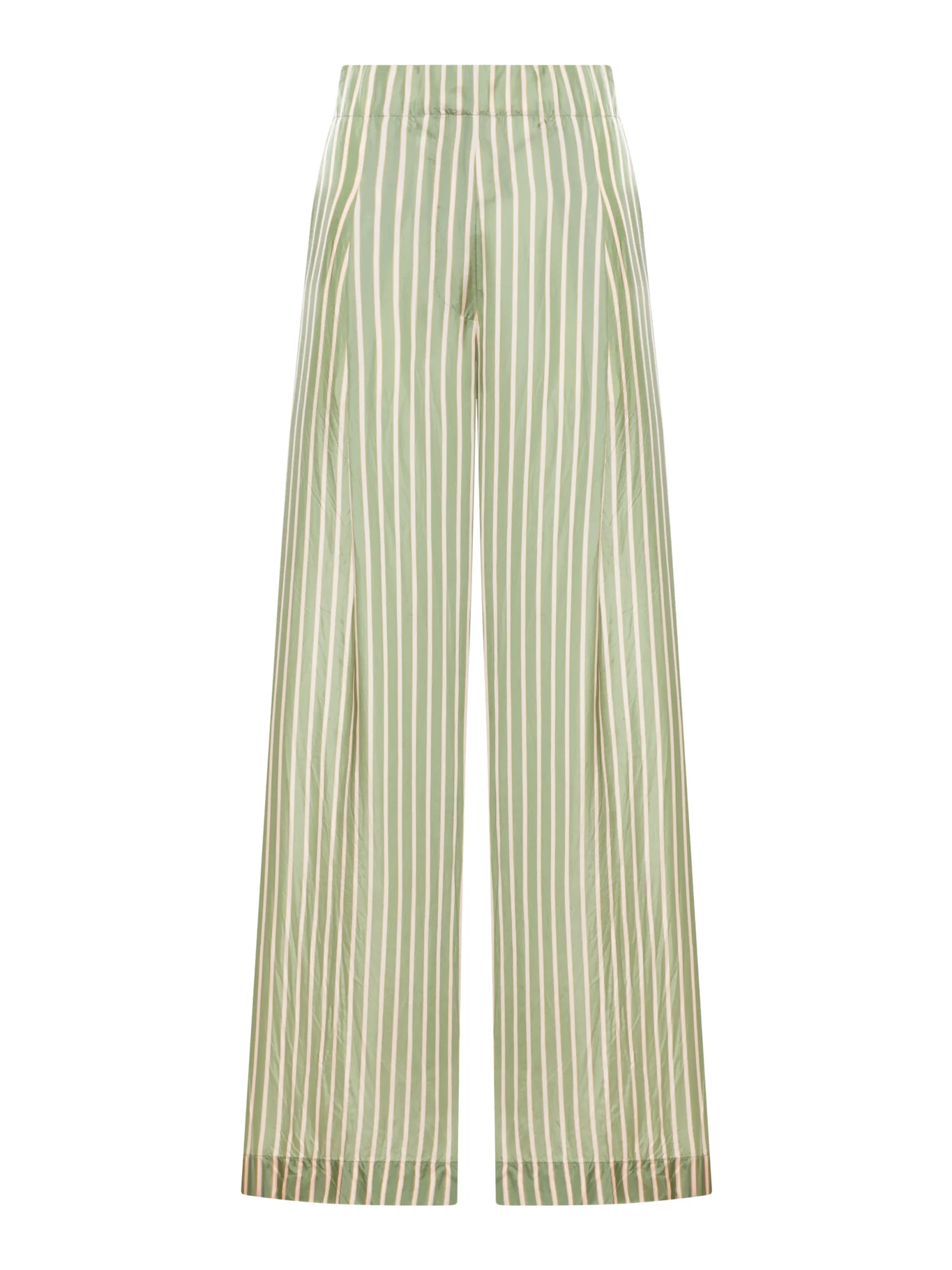 WIDE-LEG CUPRO TROUSERS WITH A WRINKLED EFFECT