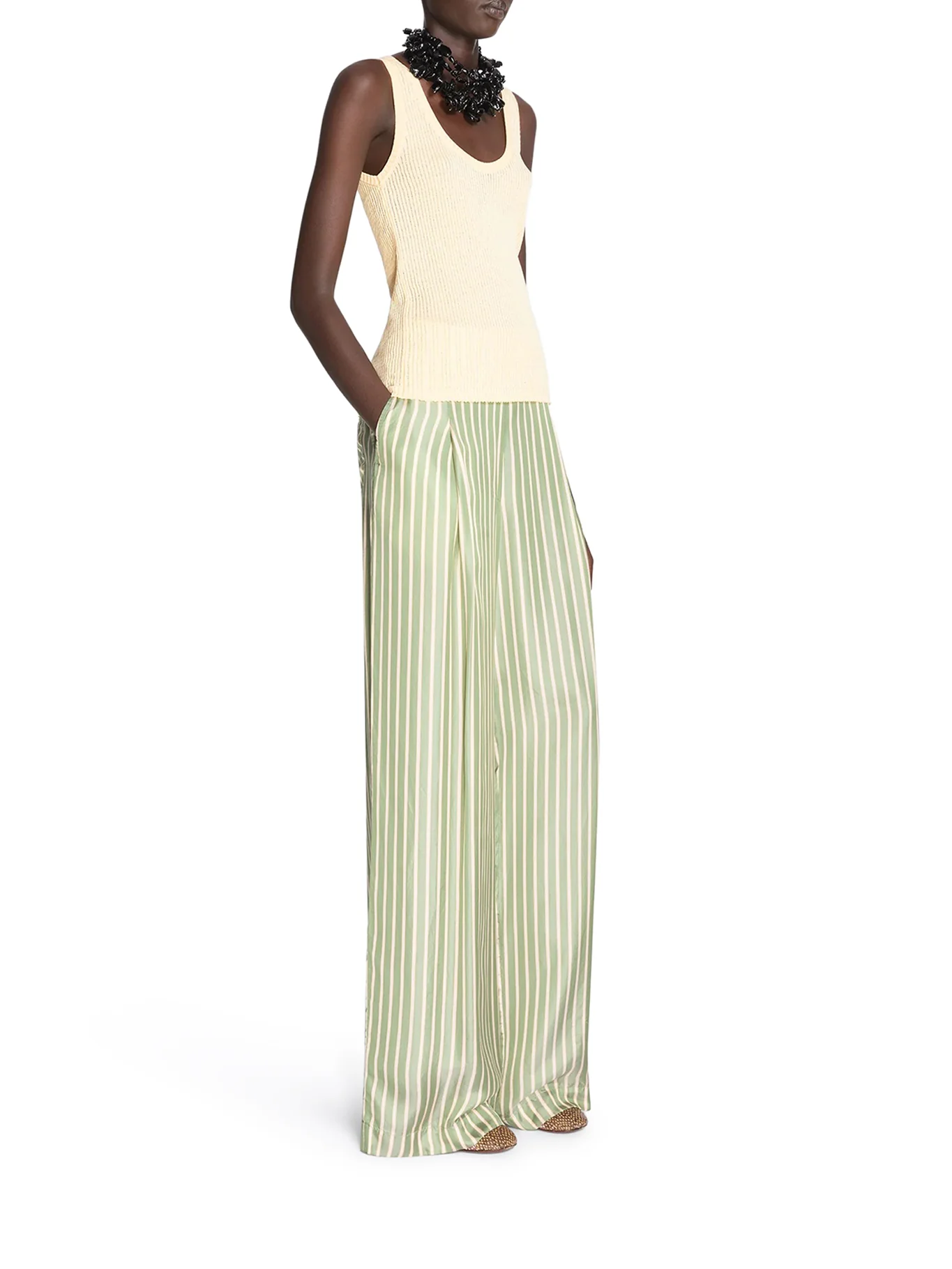 WIDE-LEG CUPRO TROUSERS WITH A WRINKLED EFFECT - Image 3