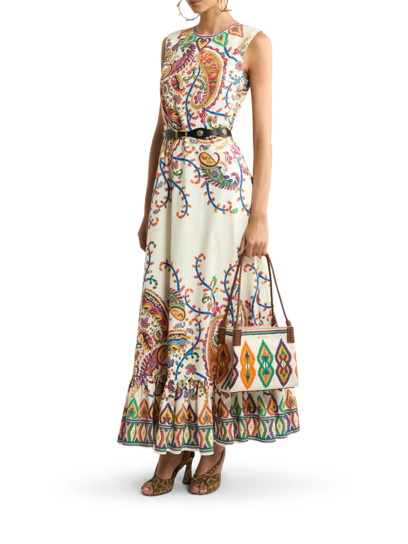 LONG COTTON DRESS WITH FLORAL PAISLEY PRINT - Image 2