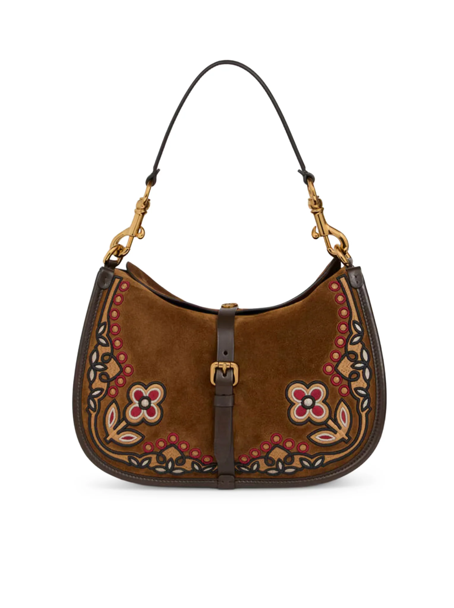 MEDIUM PONY BAG IN SUEDE WITH EMBROIDERY