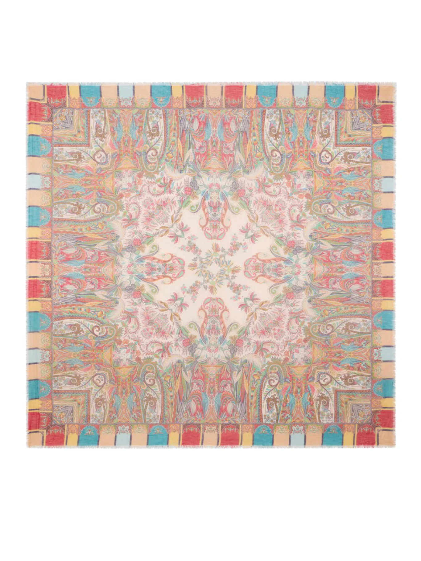 MODAL BLEND SCARF WITH PAISLEY FOLIAGE PATTERN