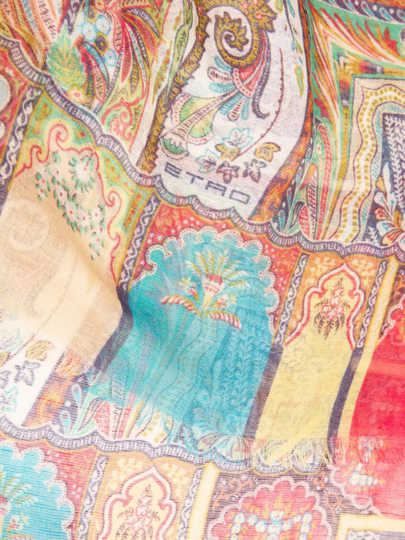 MODAL BLEND SCARF WITH PAISLEY FOLIAGE PATTERN - Image 2