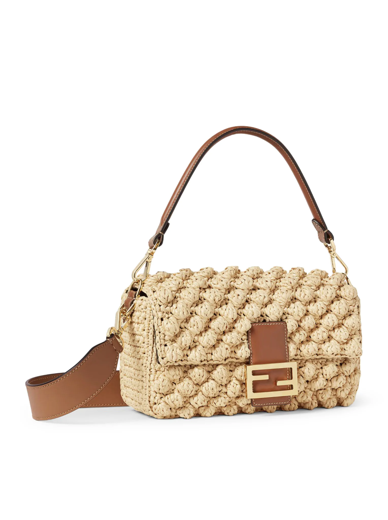 BAGUETTE BAG IN RAFFIA WITH A HAZELNUT STITCH - Image 4