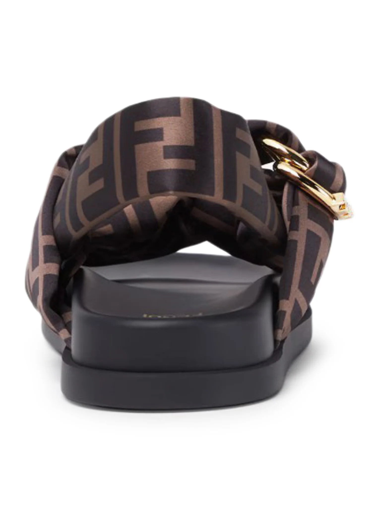 FENDI FEEL BROWN FF SATIN SANDAL - Image 4
