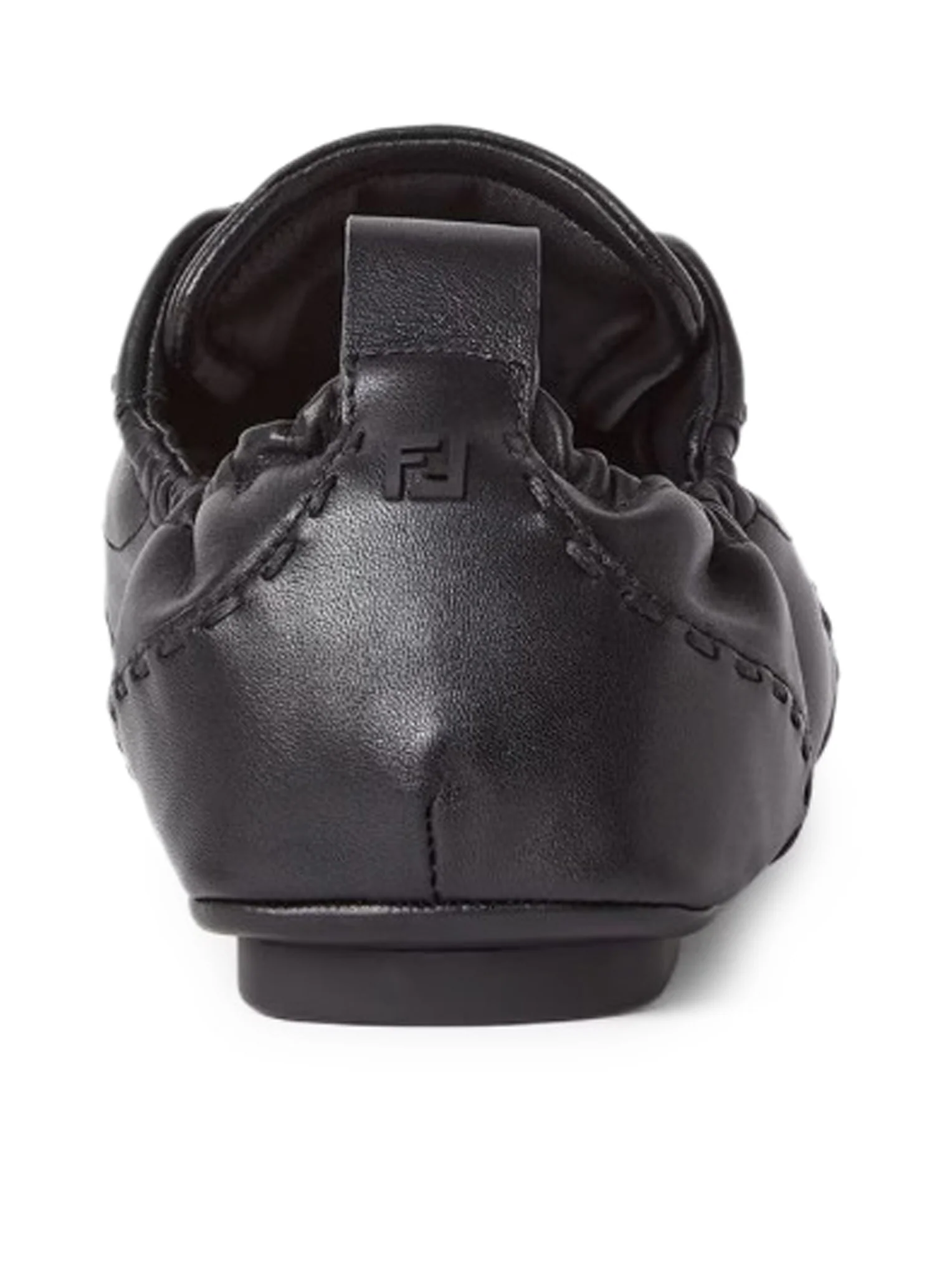 FENDI FIT LOW-TOP SNEAKERS IN BLACK LEATHER - Image 3