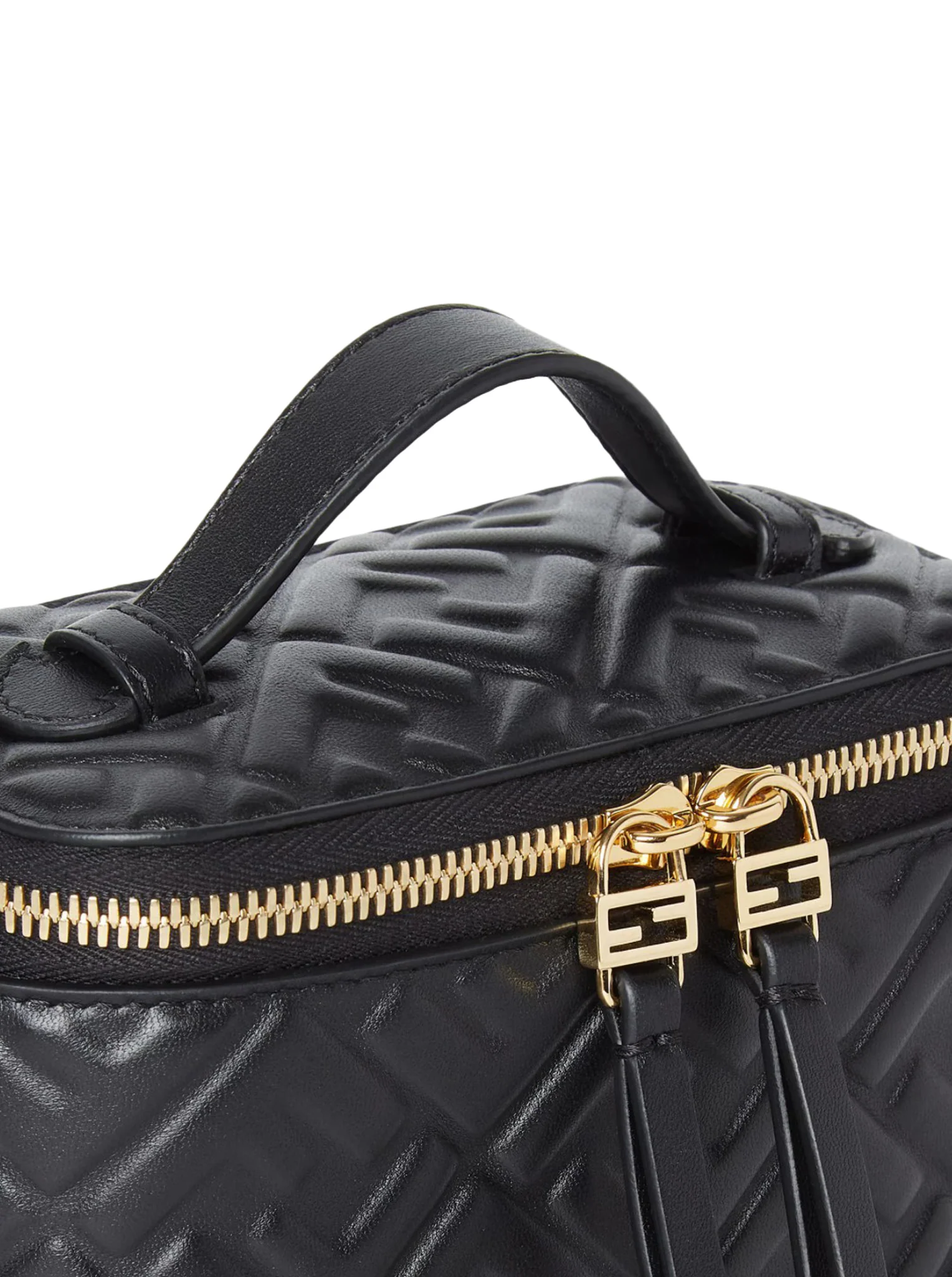 FENDI VANITY MINI BAG IN BLACK NAPPA WITH FF MOTIF - Image 5