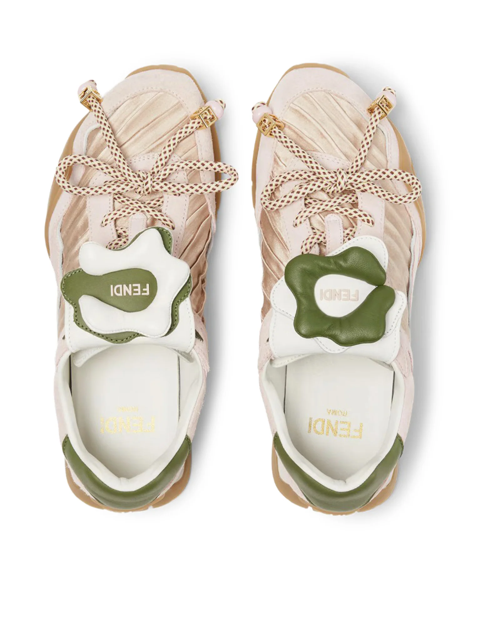 FENDI WAVE PULSE LOW TOP IN PINK FABRIC AND SUEDE - Image 4