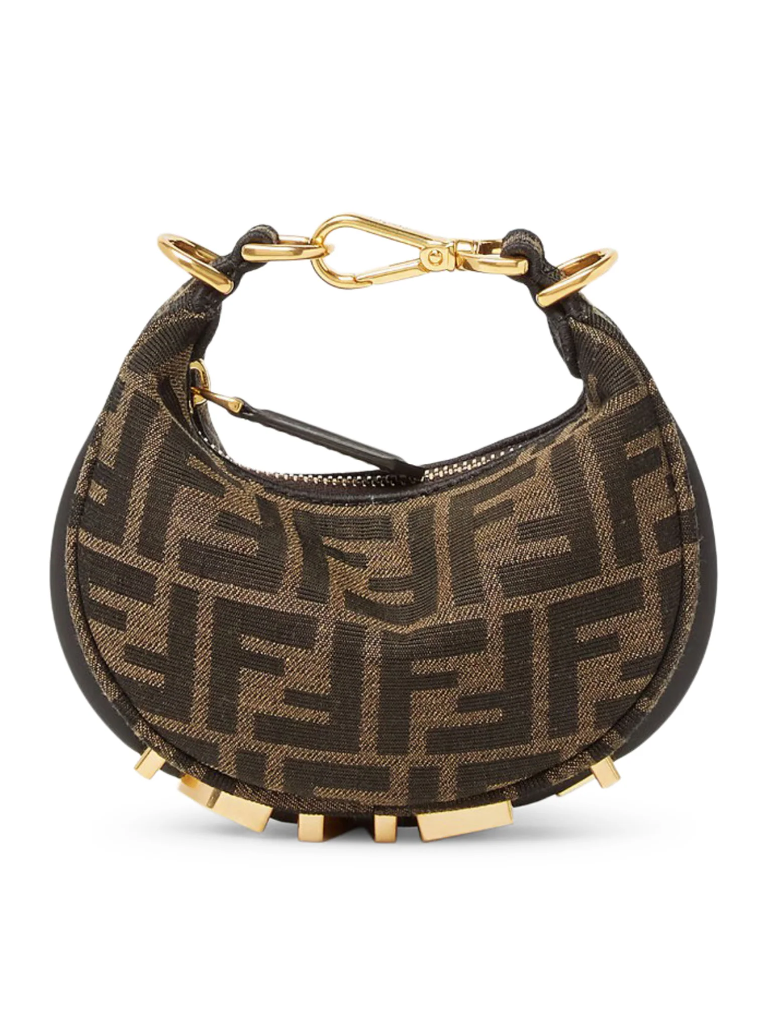 NANO FENDIGRAPHY CHARM IN BROWN FABRIC
