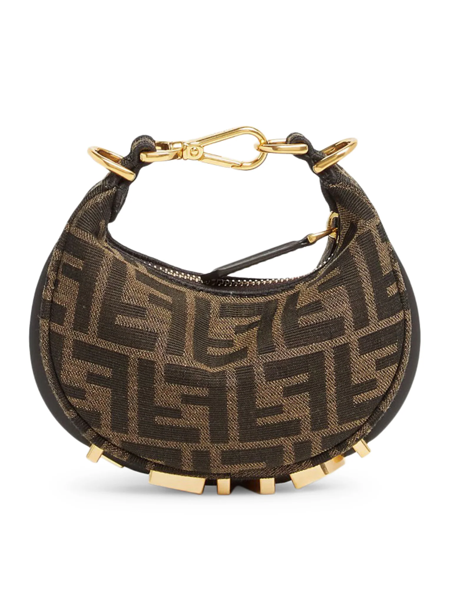 NANO FENDIGRAPHY CHARM IN BROWN FABRIC - Image 2