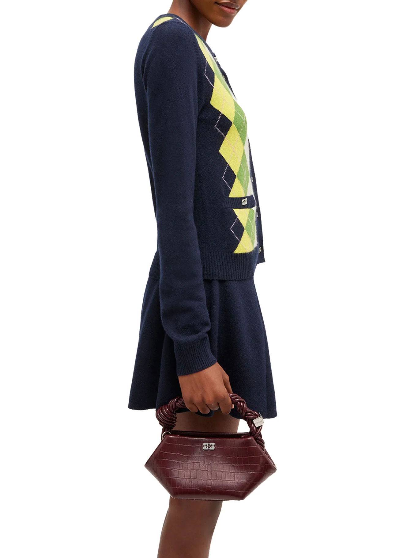 MINI BOU BAG IN BURGUNDY CROCODILE EFFECT - Image 2