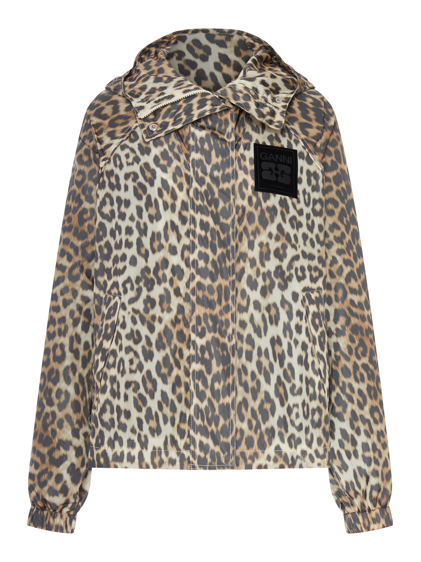 NYLON JACKET WITH LEOPARD PRINT