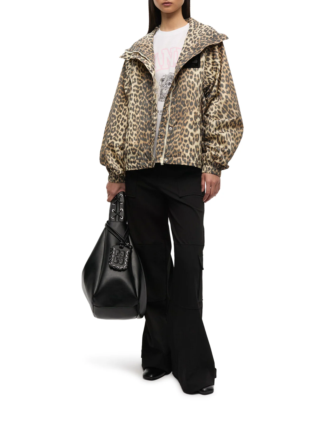 NYLON JACKET WITH LEOPARD PRINT - Image 2