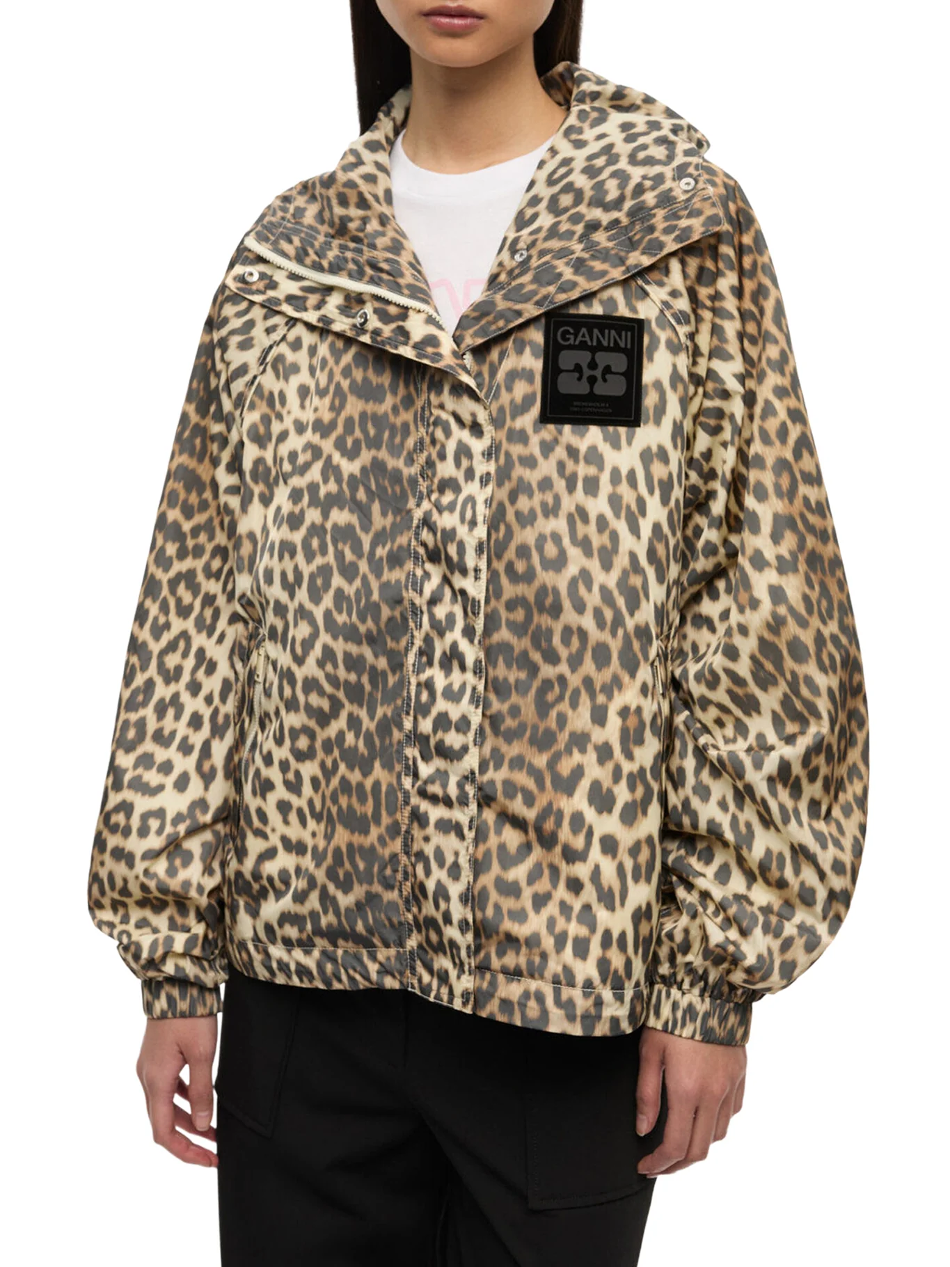 NYLON JACKET WITH LEOPARD PRINT - Image 3