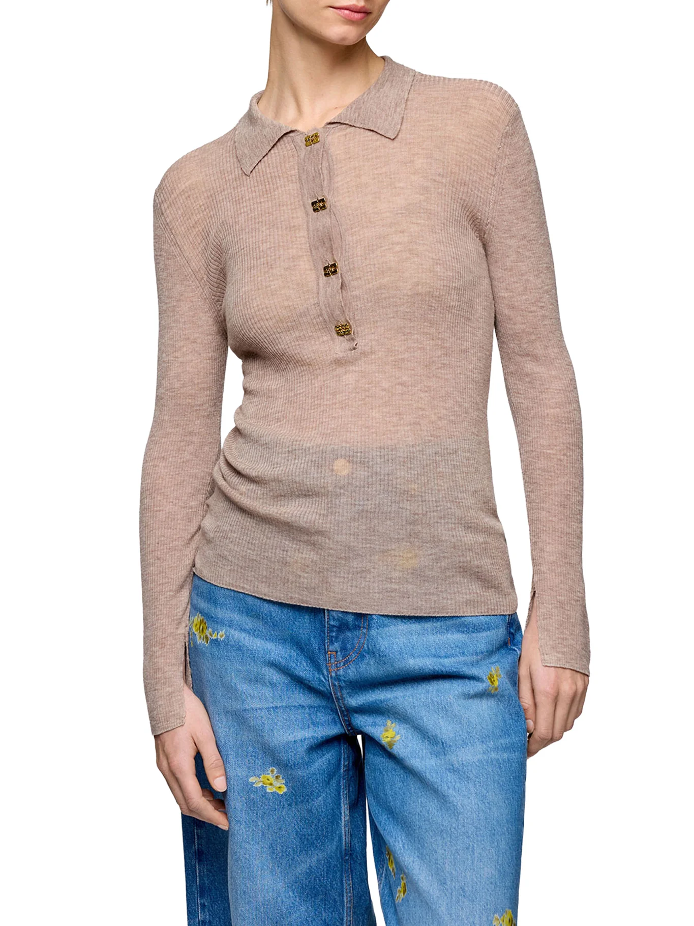 SEMI-TRANSPARENT WOOL POLO - Image 3